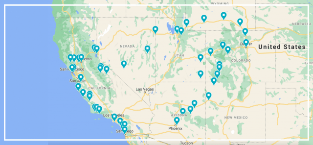 West Coast Road Trip Map