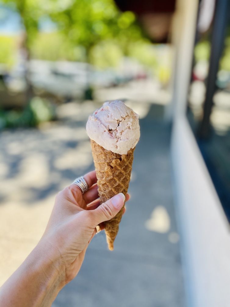 Strawberry Ice Cream in Calistoga, California