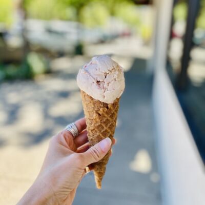 Strawberry Ice Cream in Calistoga, California