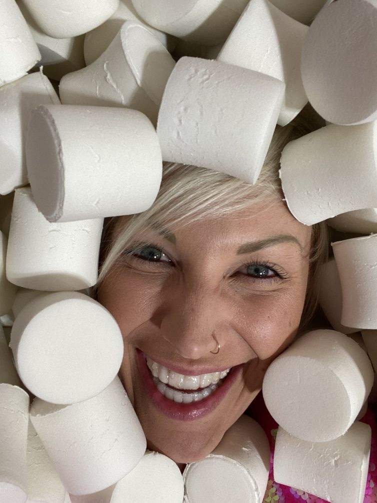 Me in a Marshmallow Pit at Candytopia