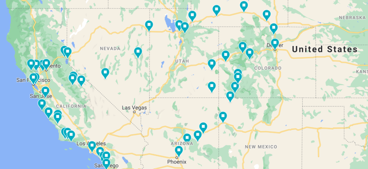 West Coast Road Trip Map