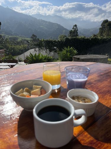 Hostel Breakfast in Salento, Colombia